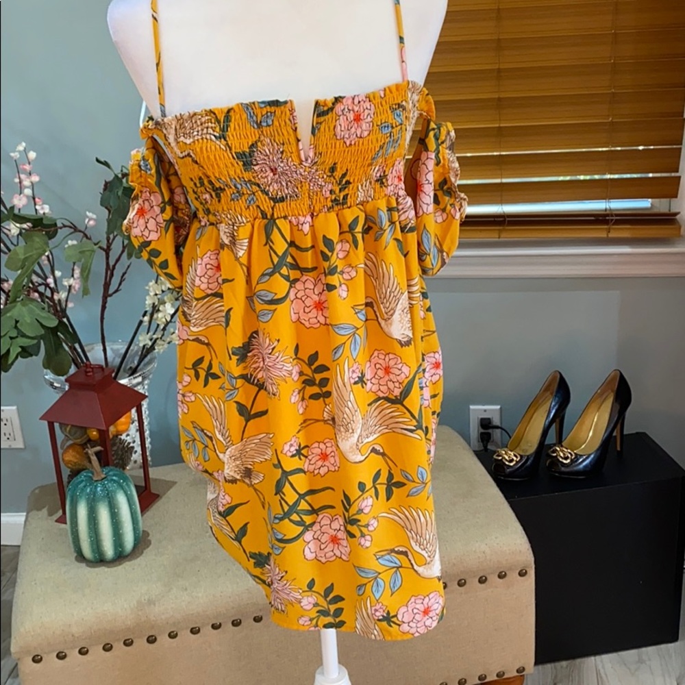 Floral dress cold shoulder